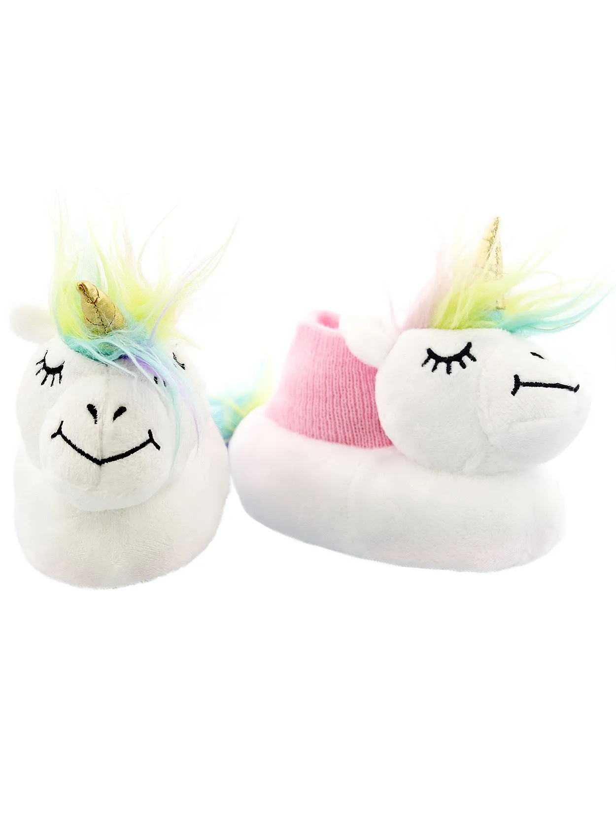 Yankee Toy Box Plush Unicorn Sock Top Slippers