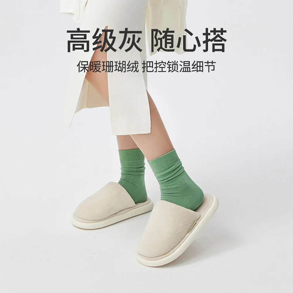 YouDiao Women's Snowflake Cotton Slippers - Cream White, Size 38-39