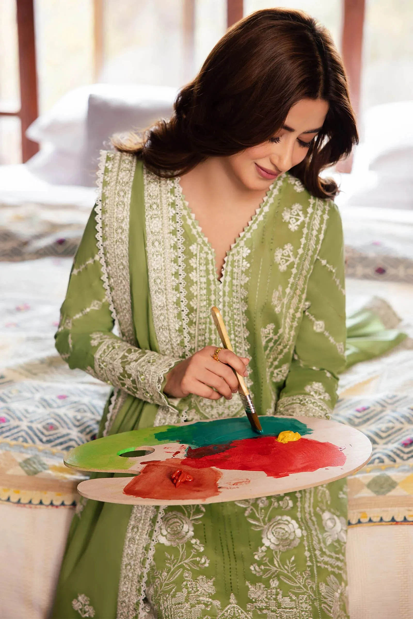 Zaha | Lush Green | 3 Piece Embroidered Lawn